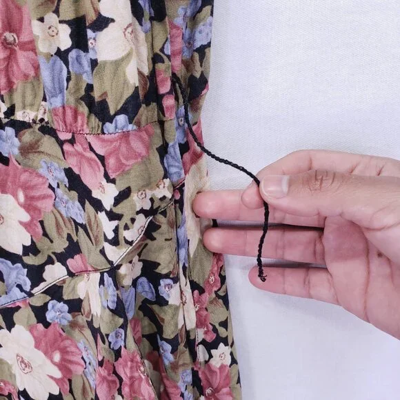 Vintage ED Michaels Melanie Drucker Floral Tea Midi A-line Cottagecore Dress - Picture 7 of 16